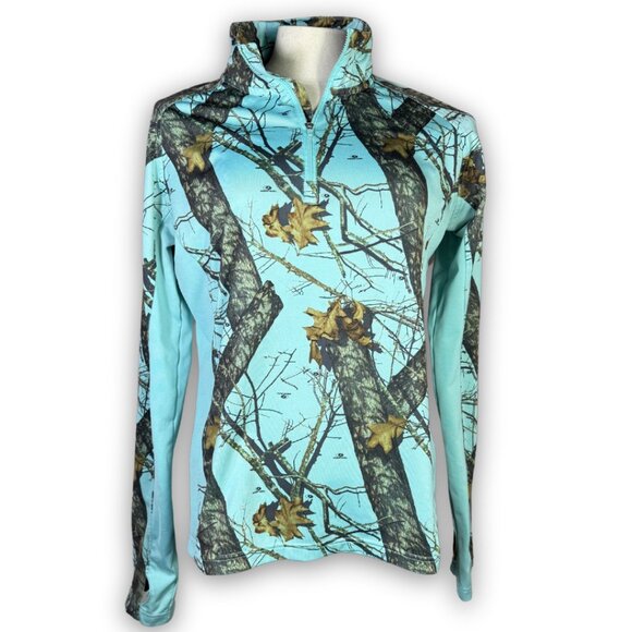 Energy Zone Blue Camo Quarter Zip Pullover W Sz L - Picture 1 of 11